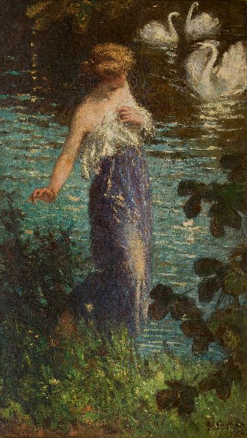 Rob Graafland | Le cygne méchant, oil on canvas, 168.2 x 96.2 cm, signed l.r. and dated 1908