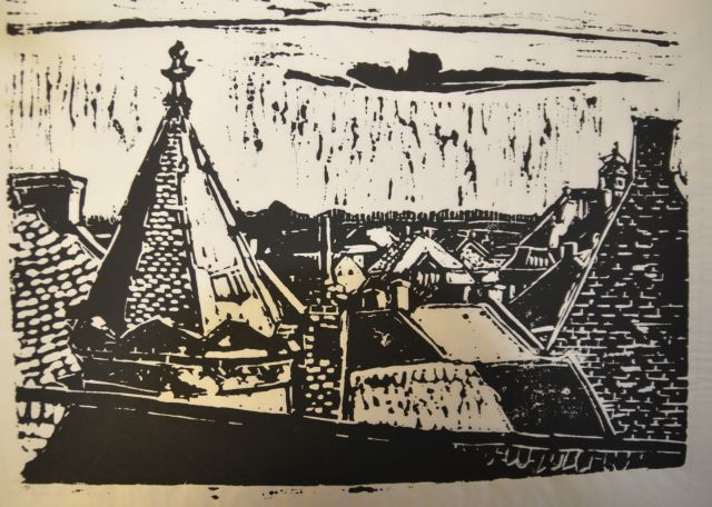 Herman Kruyder | Rooftops, Zuid-Limburg, print on paper, 16.3 x 22.5 cm