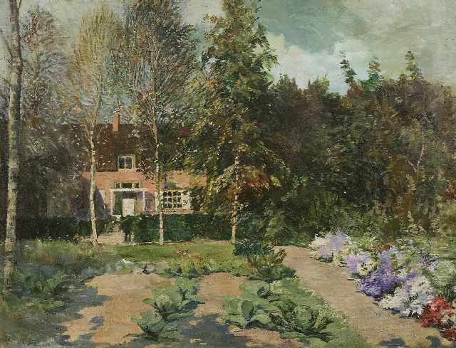 Schagen G.F. van | A country house in summer, oil on canvas 65.3 x 85.7 cm