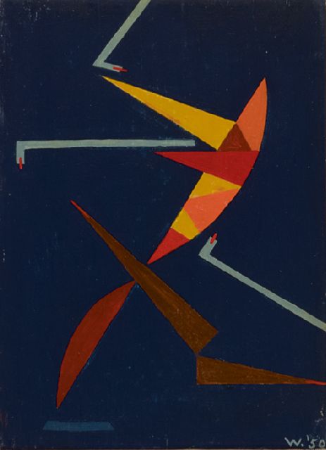 Nicolaas Warb | Rien n'est réel, oil on panel, 19.6 x 14.2 cm, signed l.r. with initial and dated '50