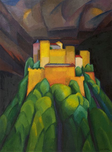 Hell J.G.D. van | Castle Hohensalzburg, oil on board 120.0 x 89.9 cm, signed l.r. and dated '23