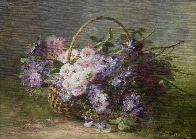 Letsch L.A.  | Roses in a basket, oil on canvas 46.5 x 66.3 cm, signed l.r.