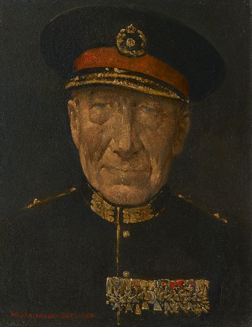 Willem van den Berg | Portrait of a general Coenraad Lodewijk Walther Boer, oil on board, 20.8 x 16.0 cm, signed l.l. and dated 1963