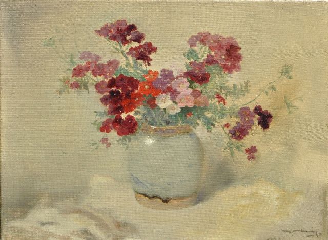 Wenning IJ.H.  | Summer flowers, oil on canvas 30.1 x 40.1 cm, signed l.r.