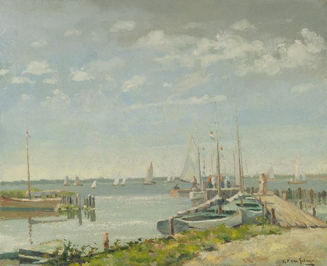 Gerbrand Frederik van Schagen | Sailing club on the Loosdrechtse Plassen, oil on canvas, 45.2 x 55.0 cm, signed l.r.