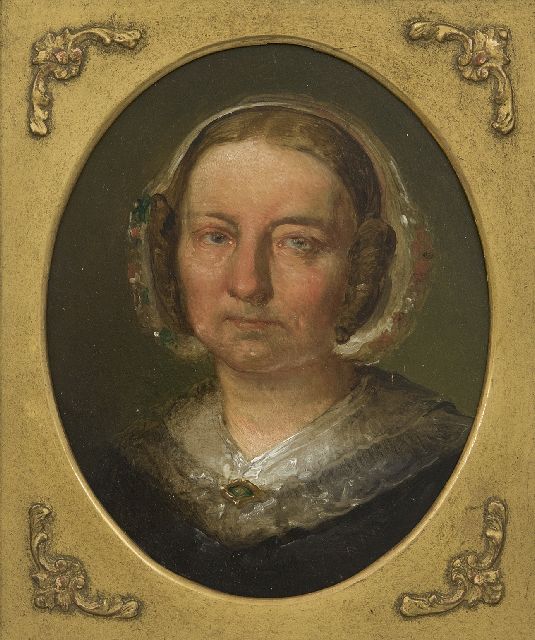 Jacob Maris | A portrait of the painter's mother, oil on panel, 21.4 x 17.1 cm