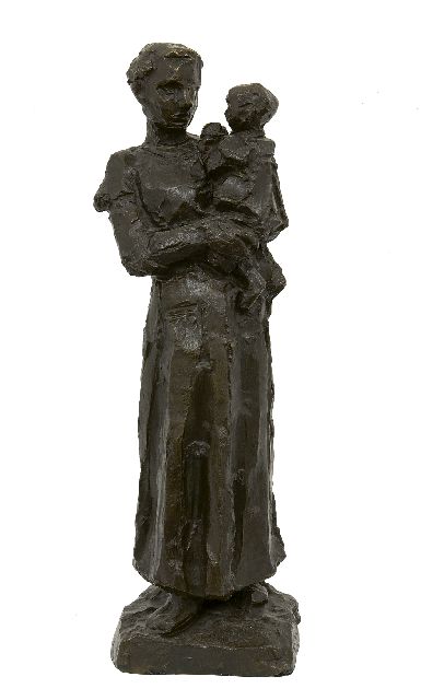 Zijl L.  | Mother and child, bronze 49.0 cm, signed on the base and executed 1917