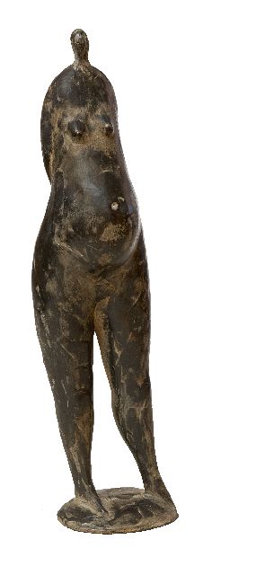 Evert van Hemert | Famke Fataal, patinated bronze, 29.2 x 7.0 cm, signed with monogram on the base and executed in 2008