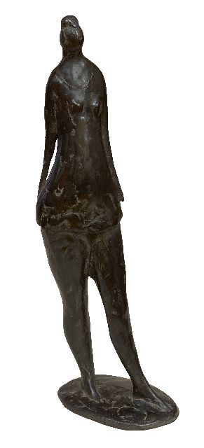 Evert van Hemert | Claartje, patinated bronze, 37.8 x 8.5 cm, signed with monogram on the base and executed in 2000