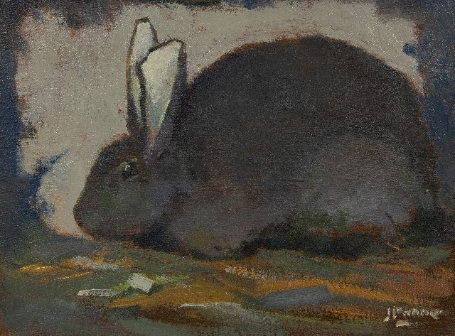 Jentinus Ponne | Rabbit, oil on canvas, 30.2 x 40.2 cm, signed l.r.