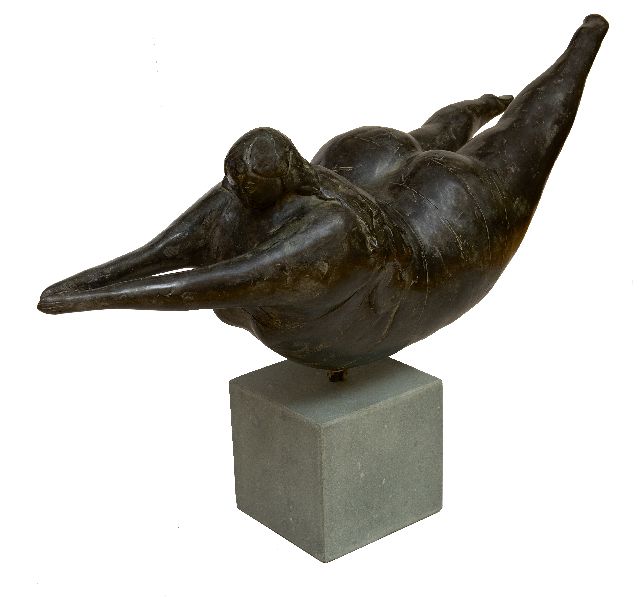 Evert van Hemert | The big splash, patinated bronze, 30.0 x 80.0 cm, gesigneerd volgt! and executed in 2008