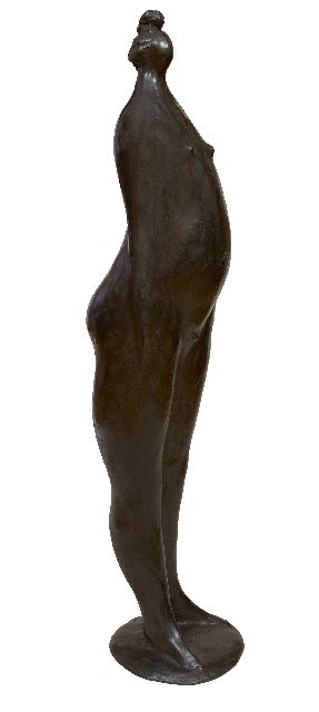 Evert van Hemert | Knotje, patinated bronze, 93.0 x 23.0 cm, signed with monogram on the base and executed in 2010