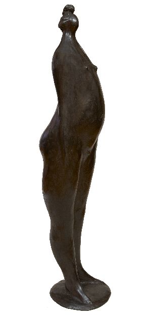 Hemert E. van | Knotje, patinated bronze 93.0 x 23.0 cm, signed with monogram on the base and executed in 2010