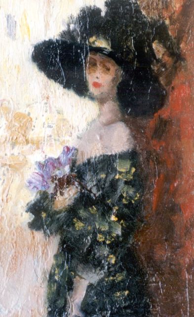 Heijligers H.  | A portrait of an elegant lady, 21.3 x 13.0 cm, signed l.l.