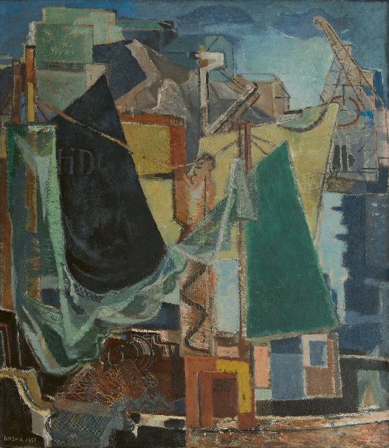 Wim Bosma | A harbour, oil on canvas, 109.8 x 95.2 cm, signed l.l. and dated 1955