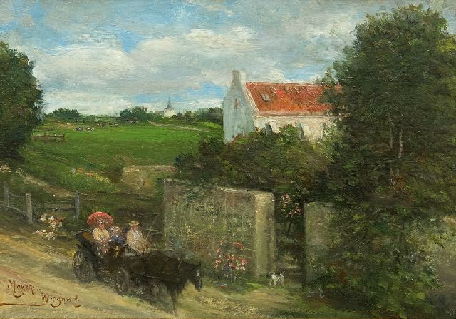 Rolf Dieter Meyer-Wiegand | Sunday ride in the calèche, oil on panel, 14.0 x 20.1 cm, signed l.l.