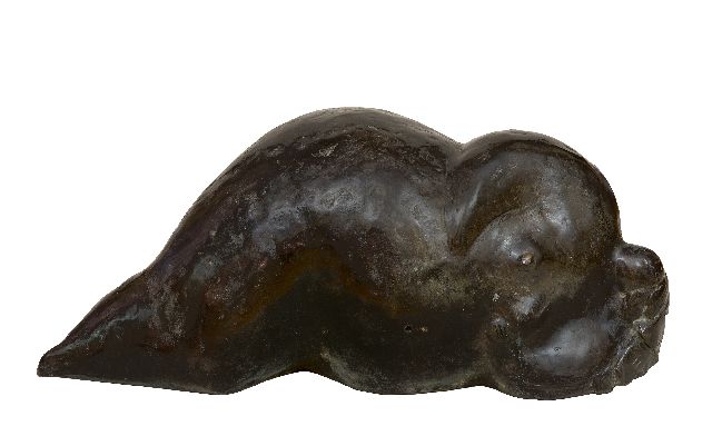 Evert van Hemert | Lazy Sunday afternoon, patinated bronze, 21.0 cm, signed on the top of the head and executed in 2000