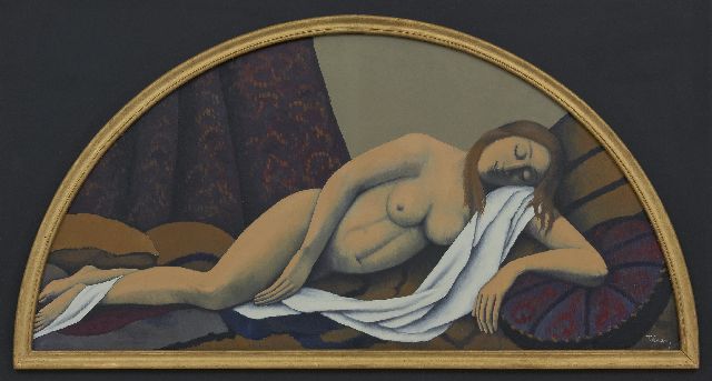 Félix Tobeen (Félix Élie Bonnet) | Nu couché, oil on board, 41.8 x 84.5 cm, signed l.r. and painted after 1920
