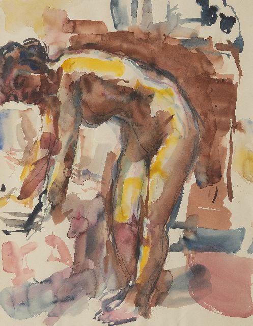 Johan Dijkstra | Model in the artist's studio, watercolour on paper, 55.5 x 44.0 cm