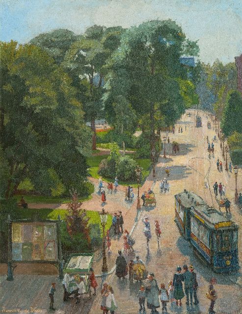 Vries S.C.H. de | View on the Leidse Bosje in Amsterdam, oil on canvas 77.8 x 61.9 cm, signed l.l.