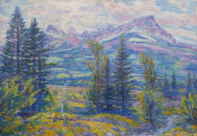 Johan Dijkstra | Swiss landscape, oil on canvas, 70.0 x 100.0 cm, signed l.l.