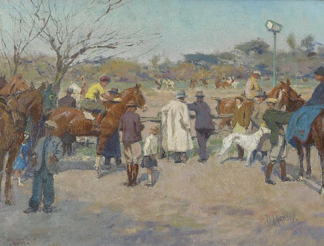 Wolter H.J.  | Horseraces on the Galoppatoio, Villa Borghese, Rome, oil on canvas 33.7 x 44.6 cm, signed l.r. and painted ca. 1938-1940