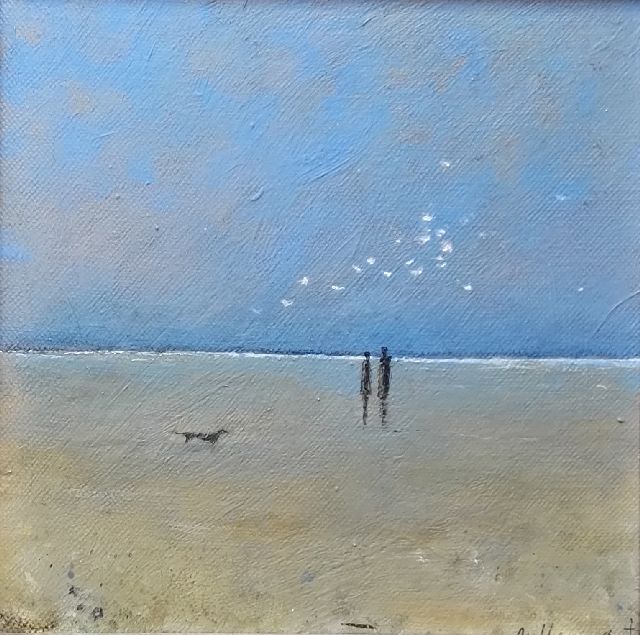 Hemert E. van | Terschelling, acrylic on canvas 20.1 x 20.2 cm, signed l.r. and on the stretcher