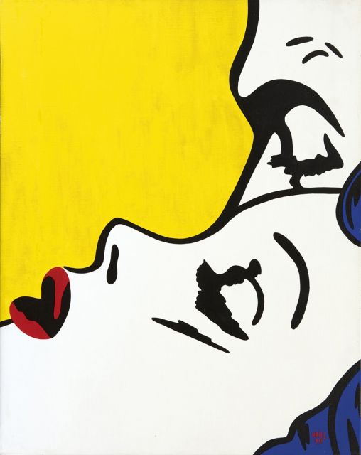 Vries J.L. de | Lips IV, acrylic on canvas 69.8 x 54.8 cm, signed l.r. and dated 1993