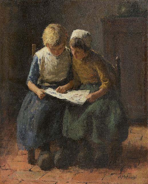 Pothast B.J.C.  | Looking at the pictures, oil on canvas 31.2 x 25.5 cm, signed l.r.