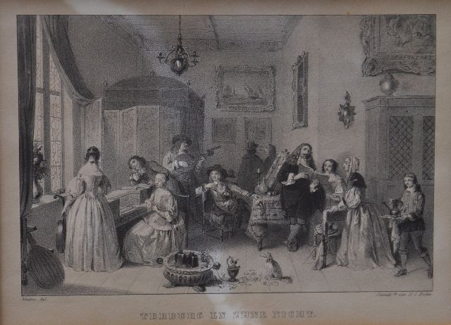 Madou J.P.  | Gerard Ter Borch and his wife Geertruid, etching on paper 12.0 x 17.0 cm