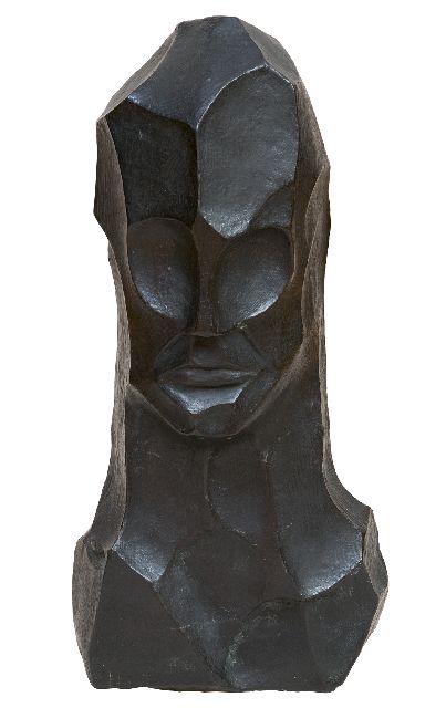 Bieling H.F.  | Head, patinated bronze 43.7 x 19.0 cm, executed in the 1920's