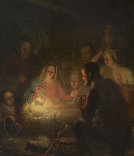 Sjamaar P.G.  | The adoration of the shepherds, oil on panel 27.5 x 24.2 cm