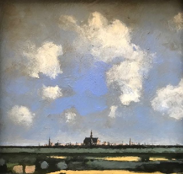 Hemert E. van | Evert's Ruysdael, acrylic on board 30.0 x 29.5 cm, gesigneerd r.o. Van Hemert's Ruysdael