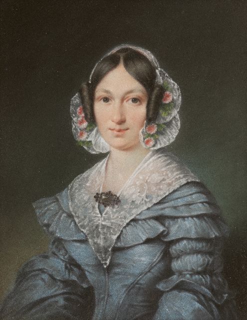 Jean Augustin Daiwaille | Portrait of a woman, presumably Maria Louisa Engelman-Hakbijl (1 from 4 portraits), pastel on paper, 30.5