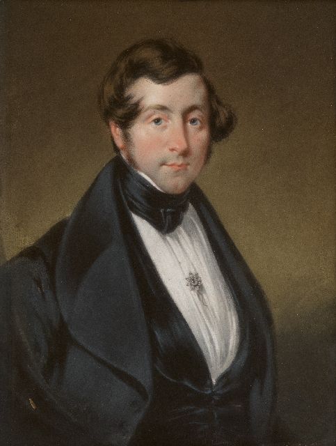 Jean Augustin Daiwaille | Portrait of a gentleman, presumably  Hendrik Frans Martinus Engelmann (1 from 4 portraits), pastel on paper, 38.0 x 30.5 cm
