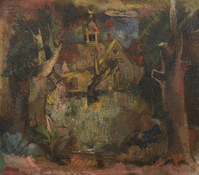 Jaap Wagemaker | 't Kerkje' (church in Vijfhuizen), oil on canvas, 71.5 x 81.5 cm, signed l.l. and painted before 1945