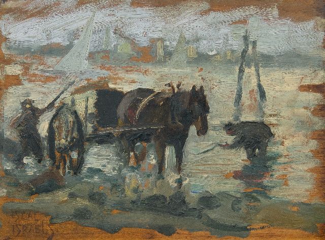 Isaac Israels | A shell fischer, oil on panel, 22.2 x 30.5 cm, signed l.l. and painted 1885-1888