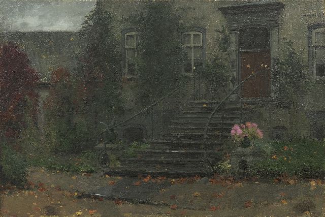 Jan Bogaerts | A view of the entry of a country house, oil on canvas, 40.4 x 60.7 cm, signed l.r. and dated 1904