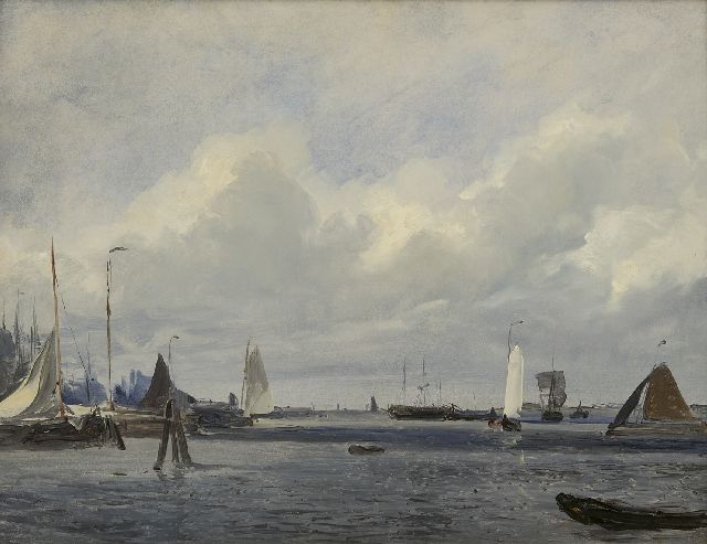 Deventer W.A. van | A harbour view, oil on painter's board 33.4 x 43.4 cm