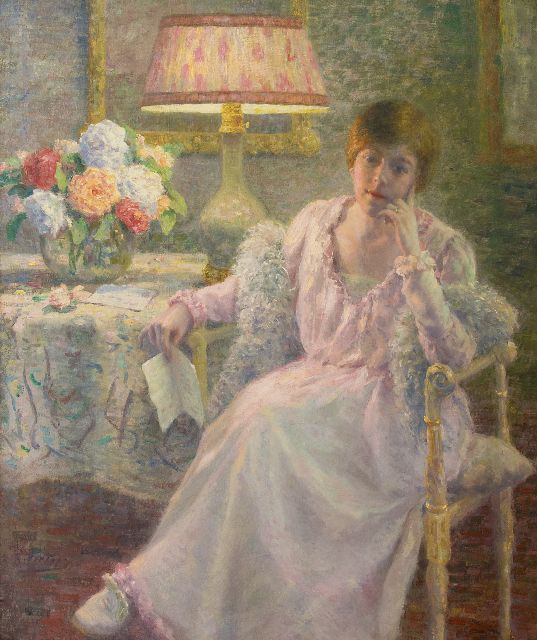 Evert Pieters | Lady with a letter, oil on canvas, 100.1 x 85.2 cm, signed l.l.