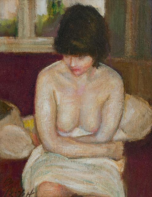 Bram Bogart | Seated nude, oil on board, 52.6 x 39.4 cm, signed l.l.