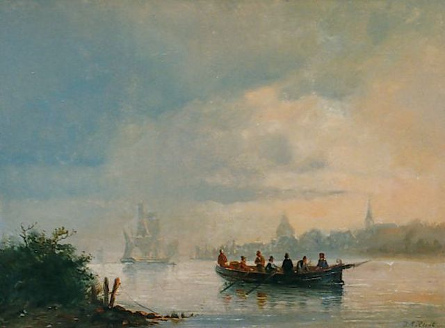 Rust J.A.  | A rowing boat on the Schelde, 23.0 x 30.8 cm, signed l.r.