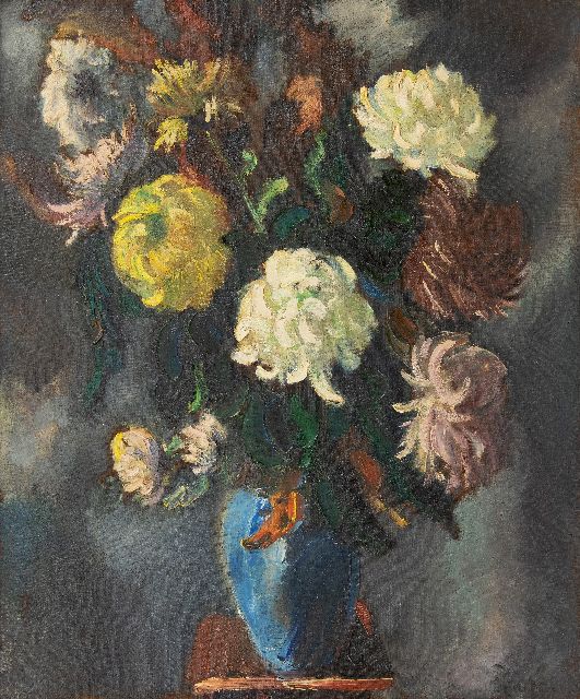 Anton Rooskens | Chrysanthemums, oil on canvas, 90.0 x 75.4 cm, signed l.r. and painted ca. 1938-1941