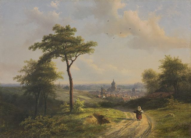 Anthony Biester | A view of Cleves seen from the Nimwegerstrasse, oil on panel, 32.8 x 45.4 cm, signed l.r. and dated 1864