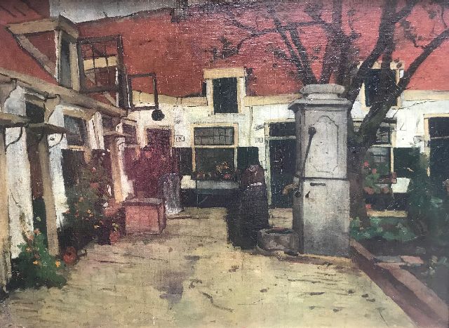 Jacob Ritsema | The Hofje van Loo in Haarlem, oil on canvas laid down on panel, 54.0 x 74.2 cm