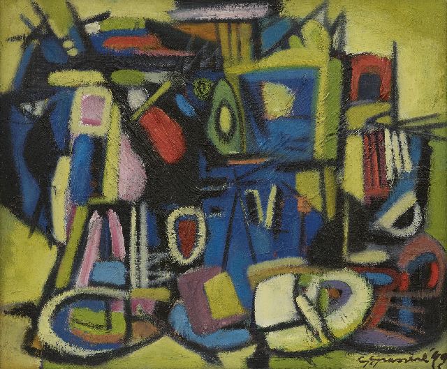 Grassère G.  | Mechanical composition, oil on canvas 50.2 x 60.3 cm, signed l.r. and dated '49