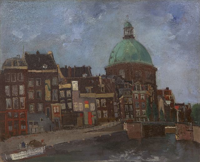 Germ de Jong | A view of Amsterdam with the Koepel church, oil on board laid down on panel, 37.4 x 45.9 cm, signed l.l. and dated 1941