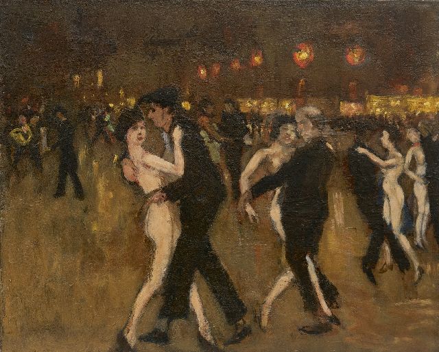 Mackenzie M.H.  | Ball with nudes Moulin Rouge, oil on canvas 40.3 x 50.5 cm, signed on the stretcher