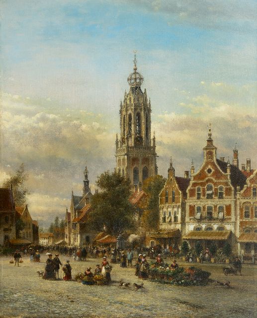 Kleijn L.J.  | Marketday, oil on canvas 86.5 x 70.1 cm, signed l.r.