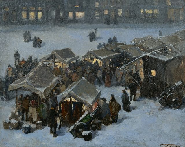 Moerkerk H.A.J.M.  | St. Nicolaas market, Den Bosch, oil on canvas 80.7 x 100.7 cm, signed l.r.